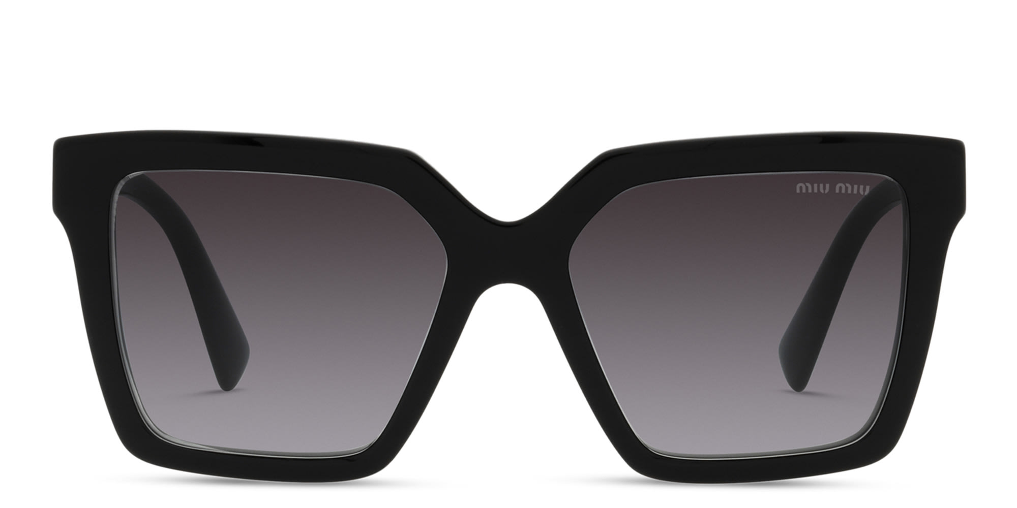 Shop MIU MIU Oversized Square Sunglasses in Black online.