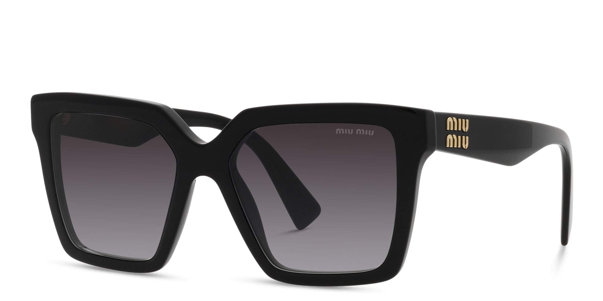 Shop MIU MIU Oversized Square Sunglasses in Black online.