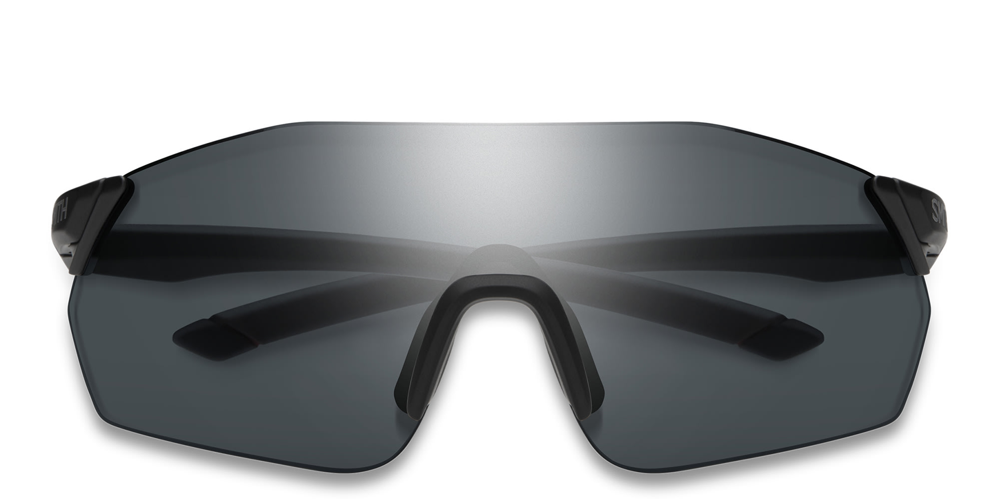 Shop SMITH Unisex Rimless Wide Irregular Sunglasses in Black online.