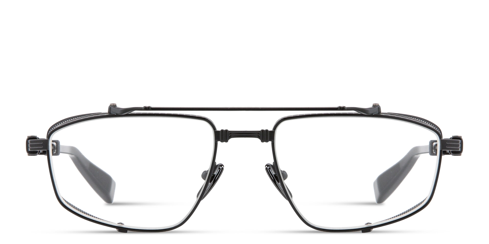 Shop BALMAIN Unisex Wide Aviator Eyeglasses in Black online.