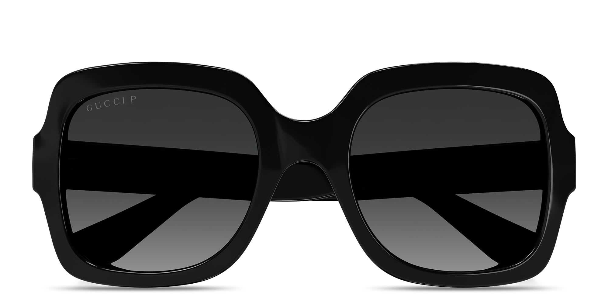Shop GUCCI Oversized Square Sunglasses in Black online.