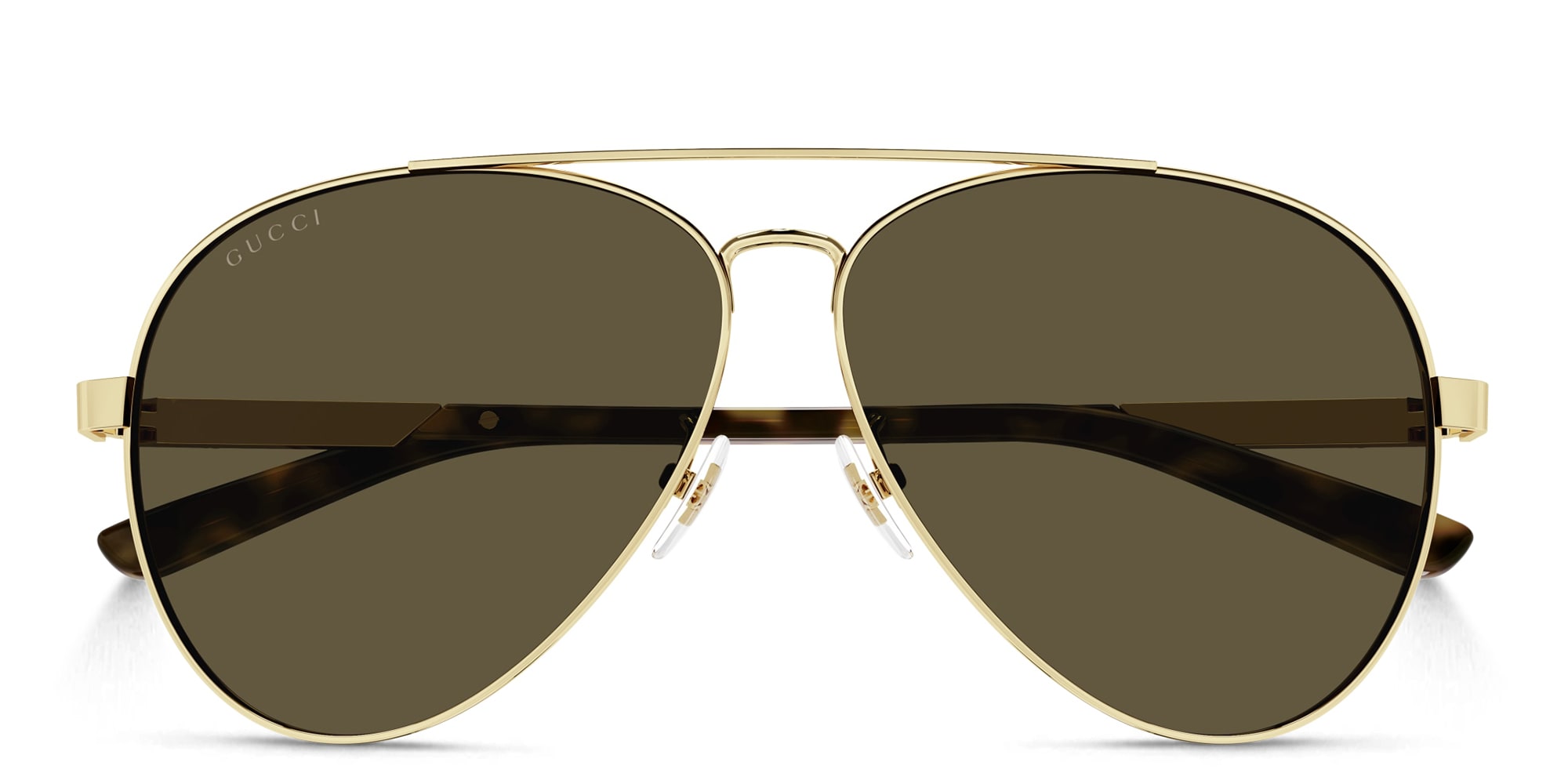 Shop GUCCI Aviator Sunglasses in Gold online.
