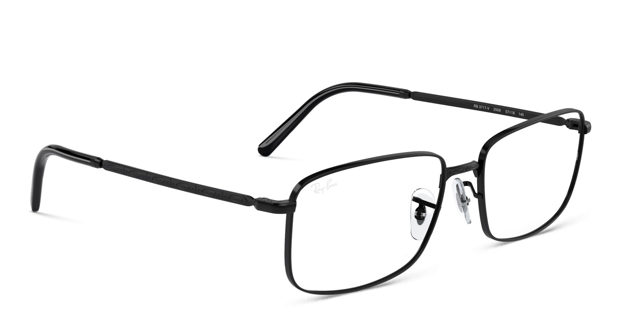 Shop Ray-Ban Unisex Rectangle Eyeglasses in Black online.
