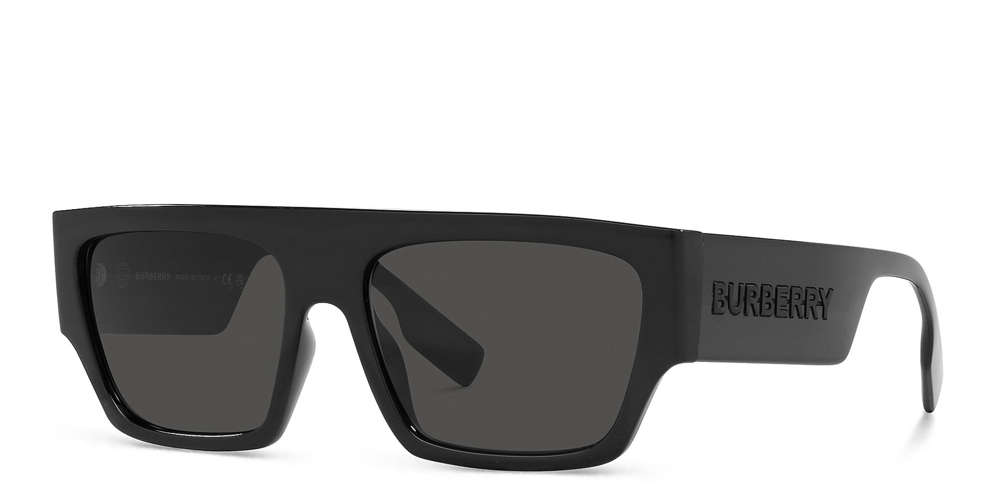 Shop BURBERRY Square Sunglasses in Black online.
