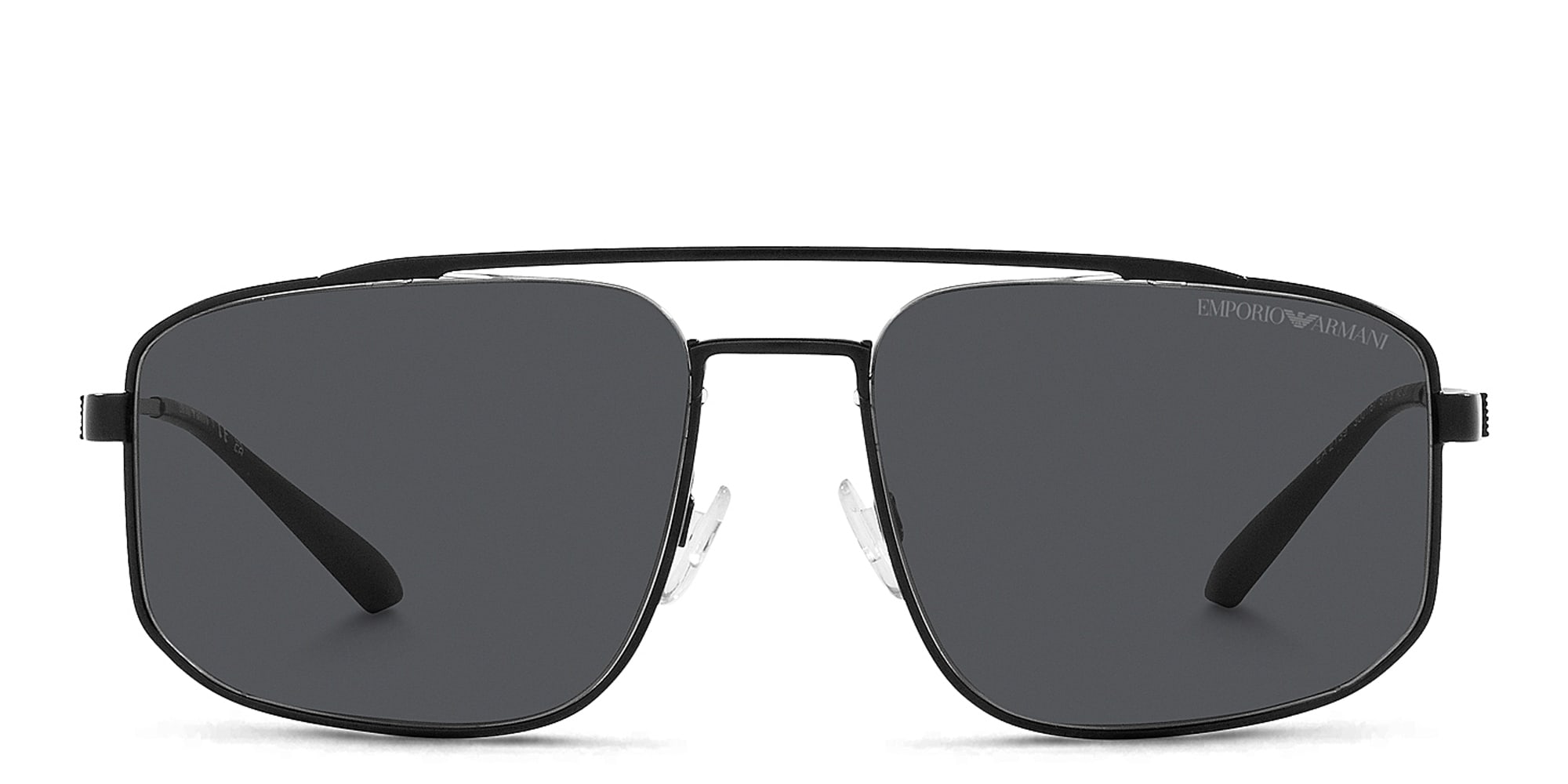 Shop Emporio Armani Logo Square Sunglasses in Matte Black online.