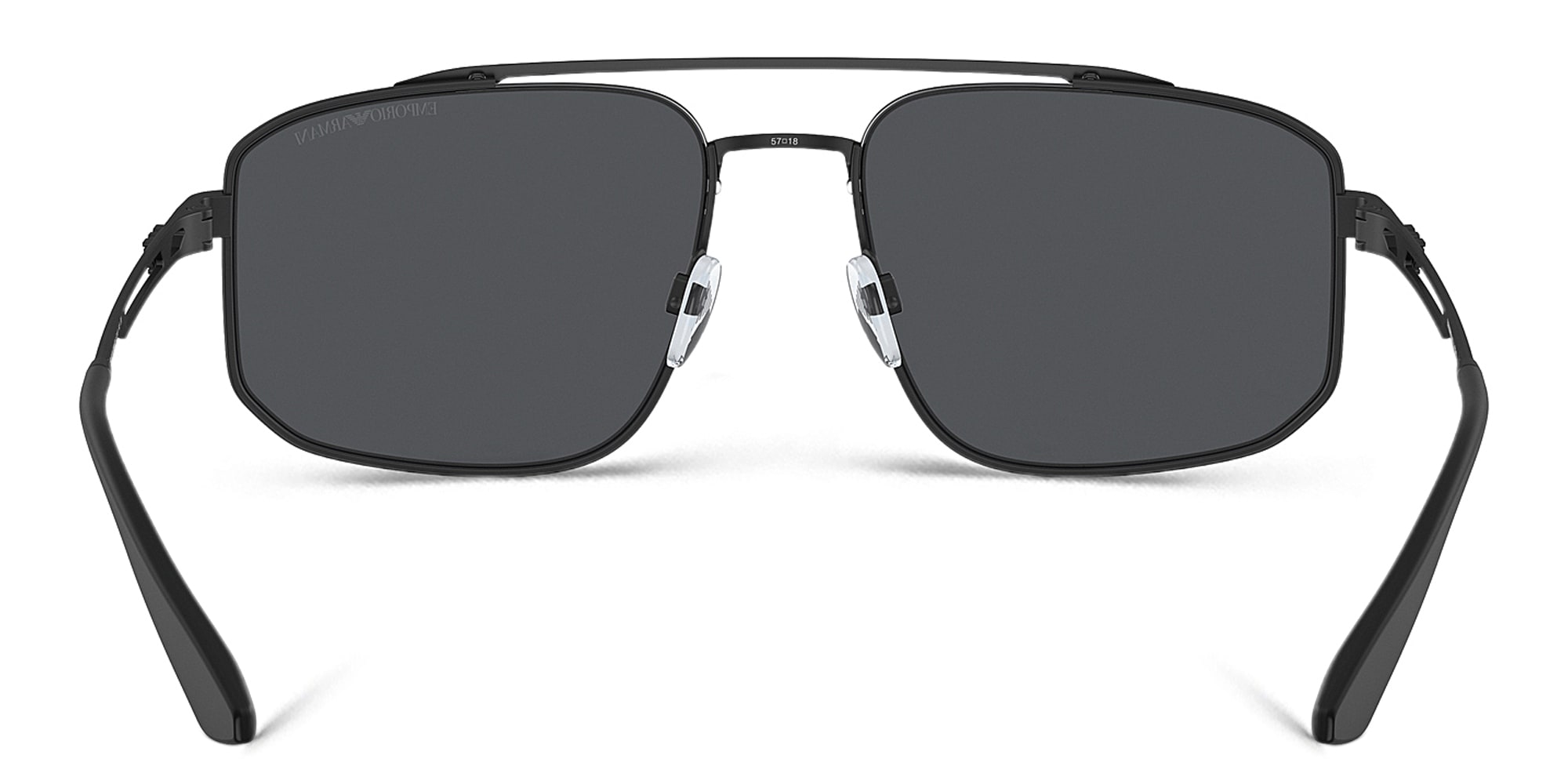 Shop Emporio Armani Logo Square Sunglasses in Matte Black online.