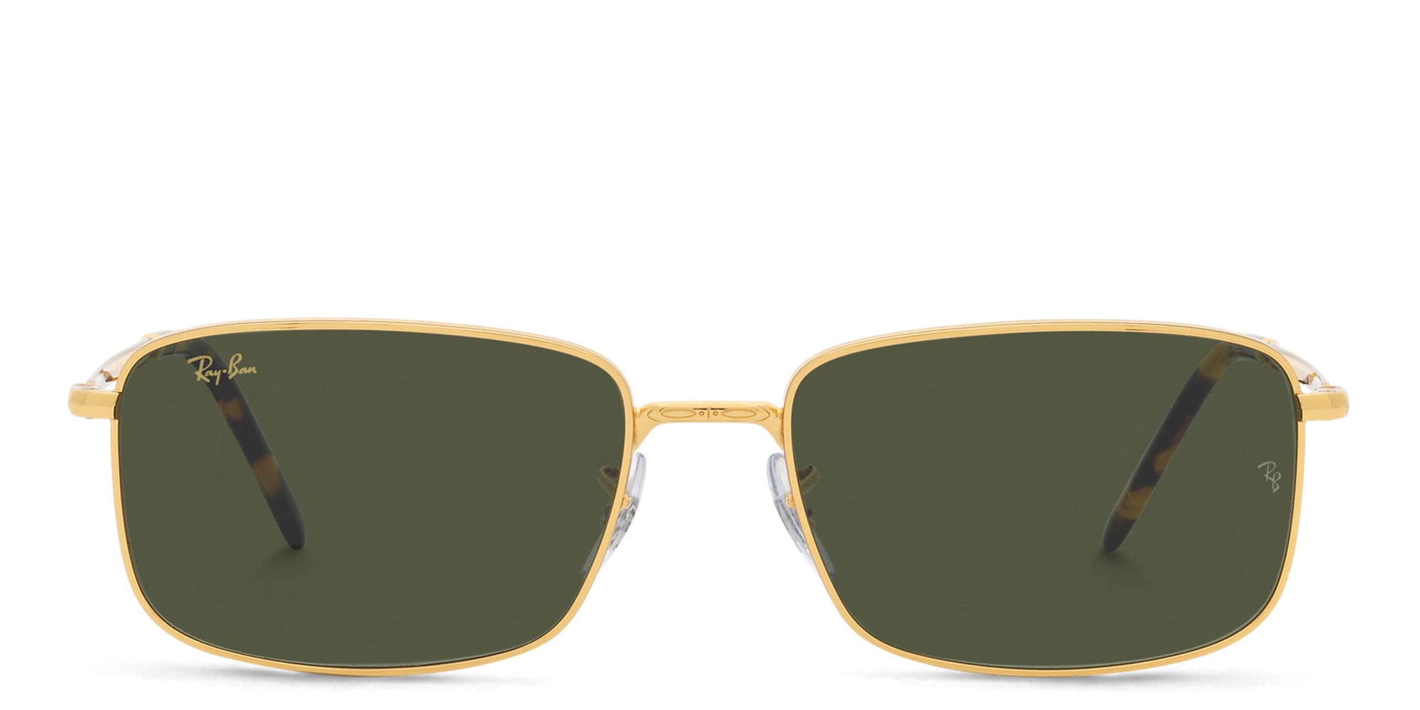 Shop Ray-Ban Unisex Rectangle Sunglasses in Gold online.