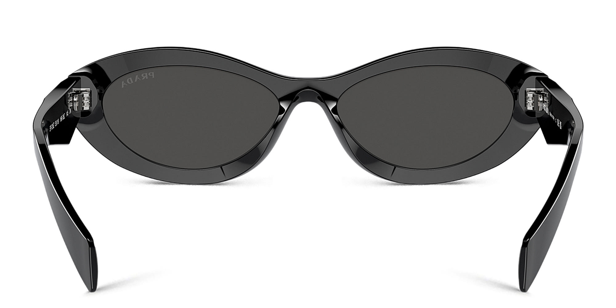 Shop PRADA Irregular Sunglasses in Black online.