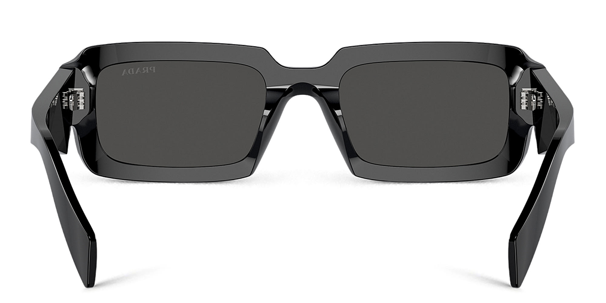Shop PRADA Rectangle Sunglasses in Black online.