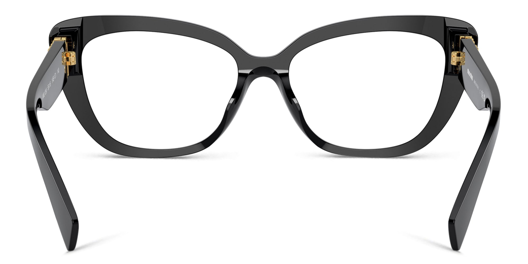 Shop MIU MIU Wide Cat-Eye Eyeglasses in Black online.