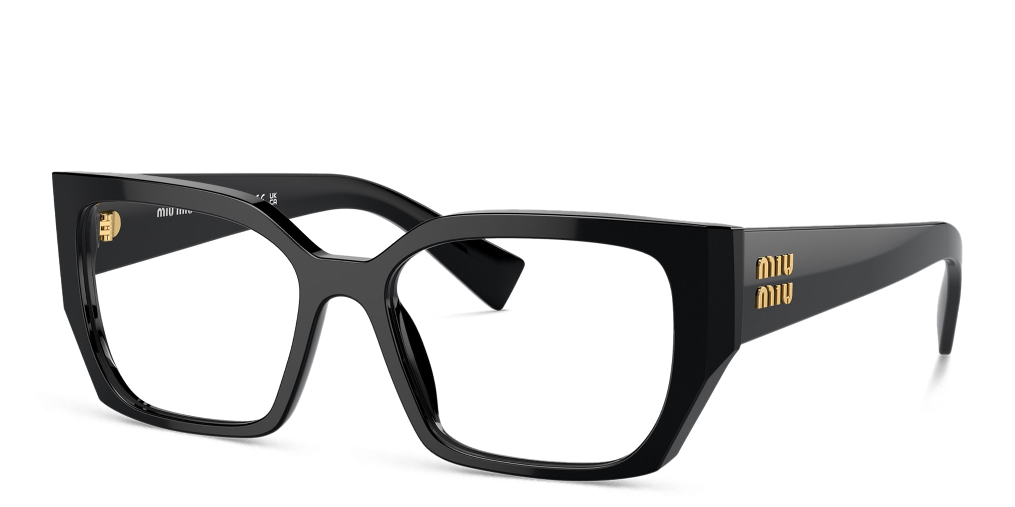 Shop MIU MIU Rectangle Eyeglasses in Black online.