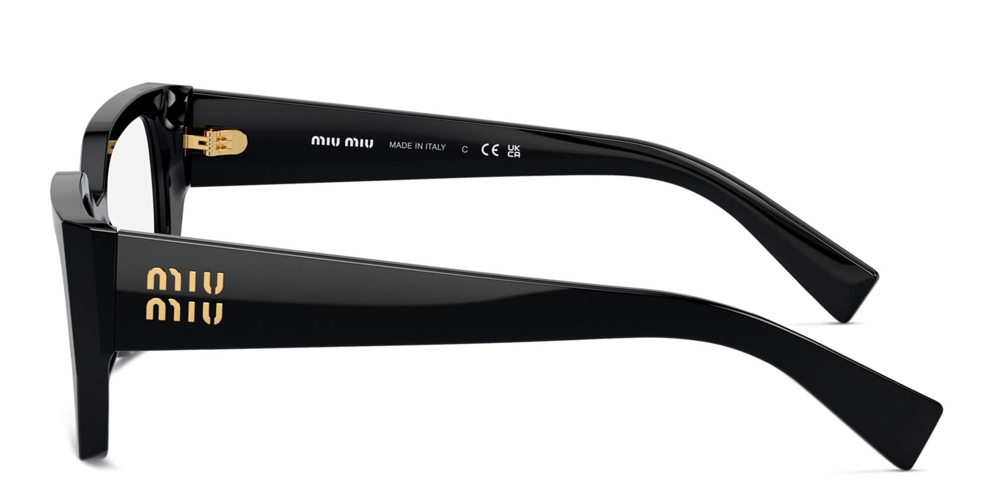 Shop MIU MIU Rectangle Eyeglasses in Black online.