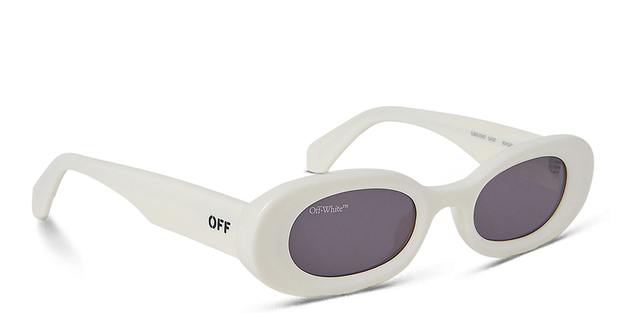 Shop OFF WHITE Amalfi Unisex Oval Sunglasses in White online.