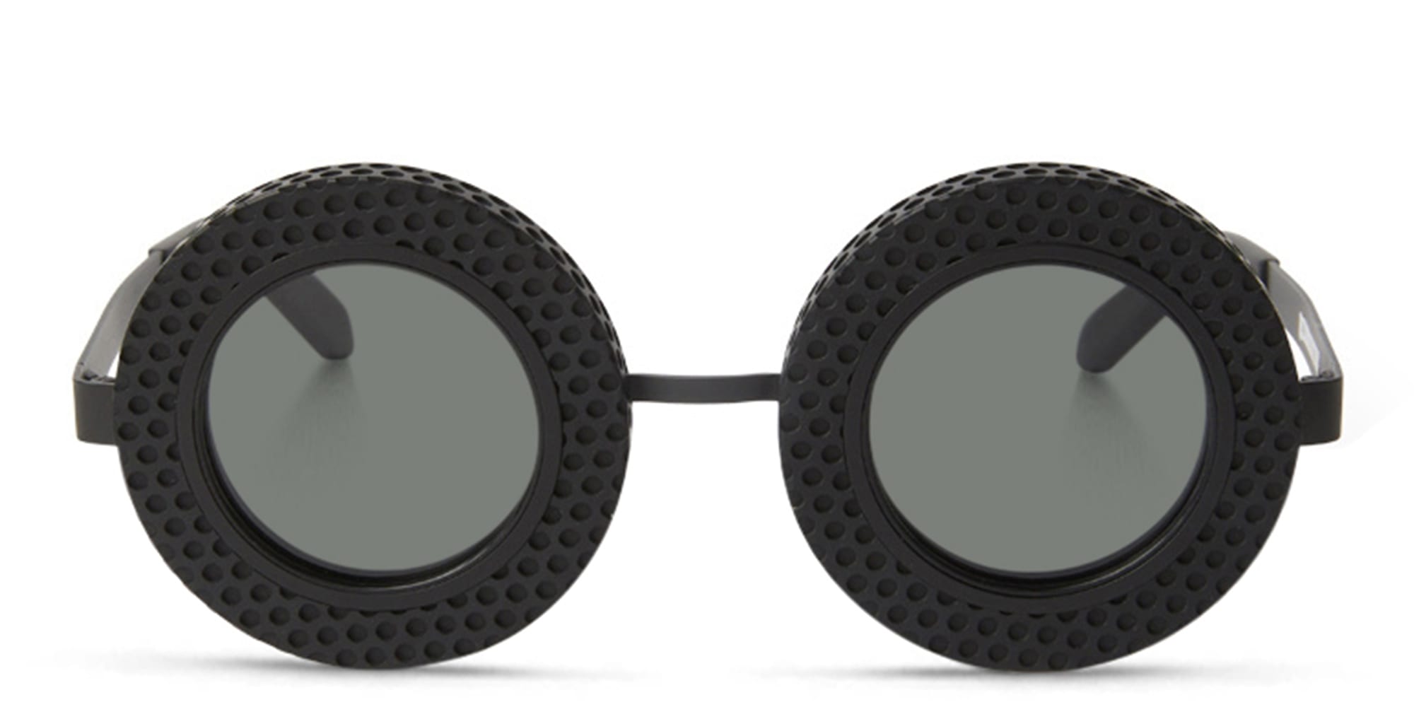 Shop OFF WHITE Chicago Unisex Round Sunglasses in Black online.