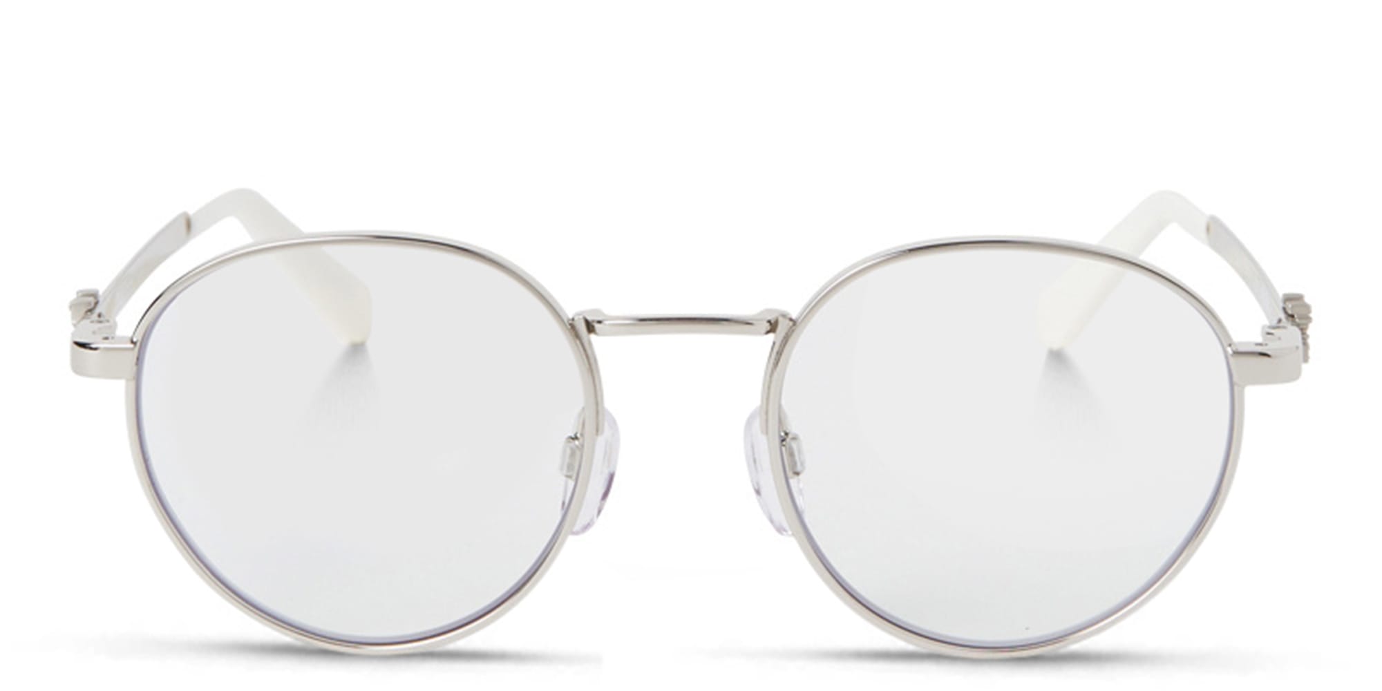 Shop OFF WHITE Style 45 Unisex Round Eyeglasses in Silver online.