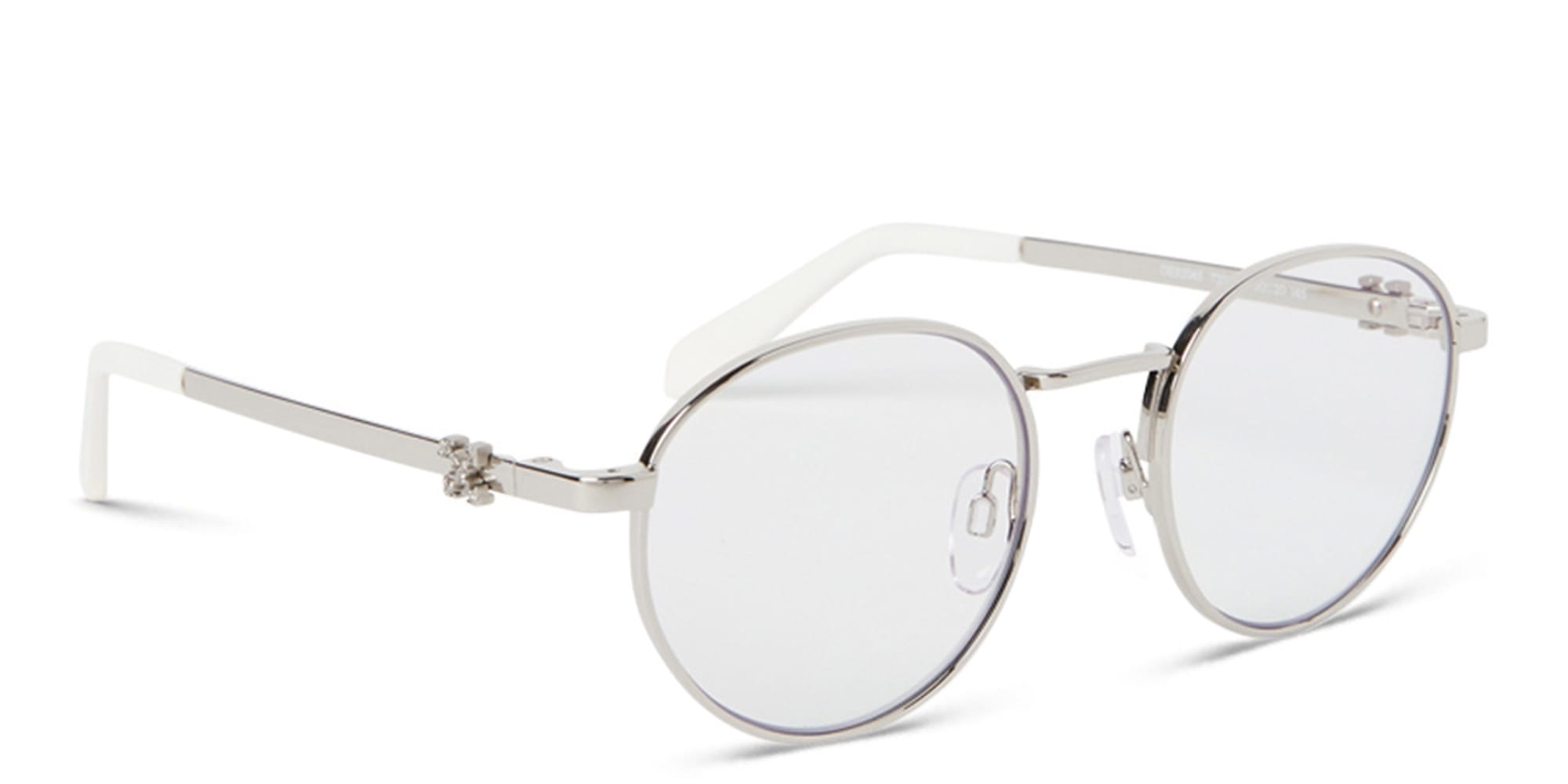 Shop OFF WHITE Style 45 Unisex Round Eyeglasses in Silver online.
