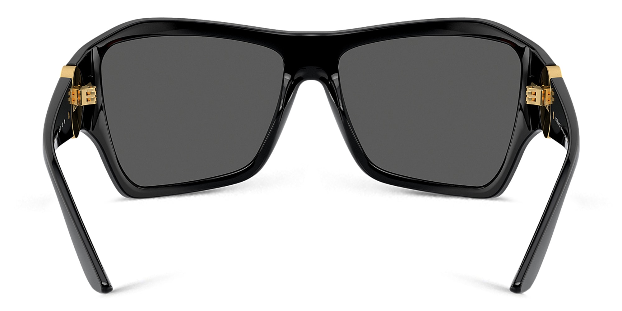 Shop VERSACE Medusa Oversized Irregular Sunglasses in Black online.