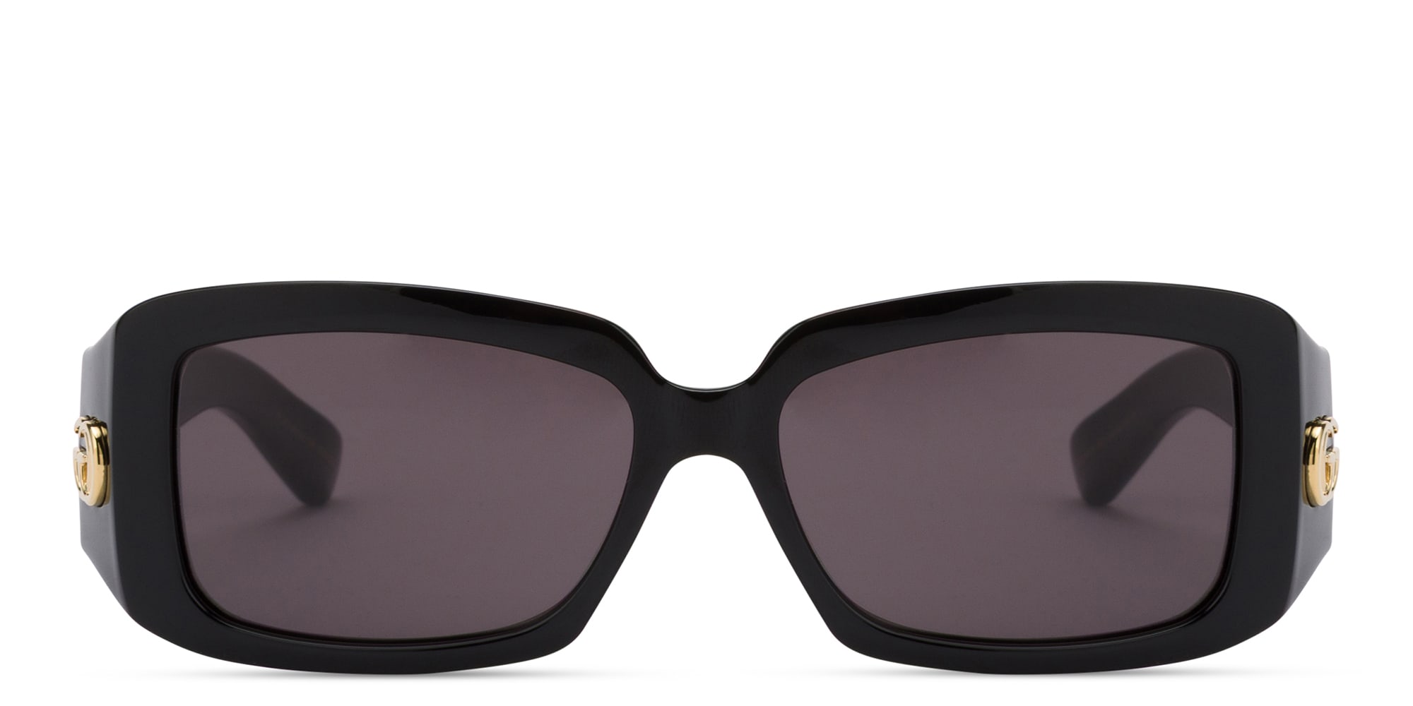 Shop GUCCI GG Rectangle Sunglasses in Black online.