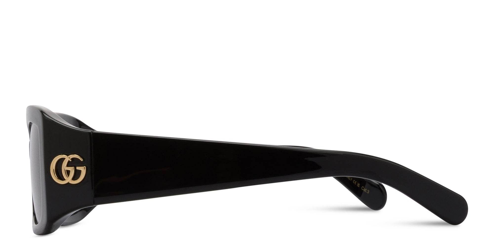 Shop GUCCI GG Rectangle Sunglasses in Black online.