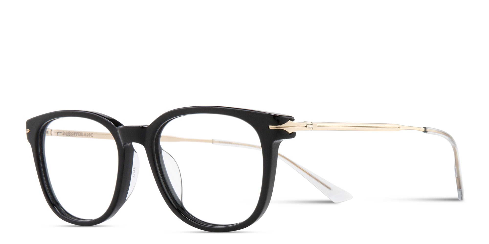 Shop MONTBLANC Square Eyeglasses in Black online.