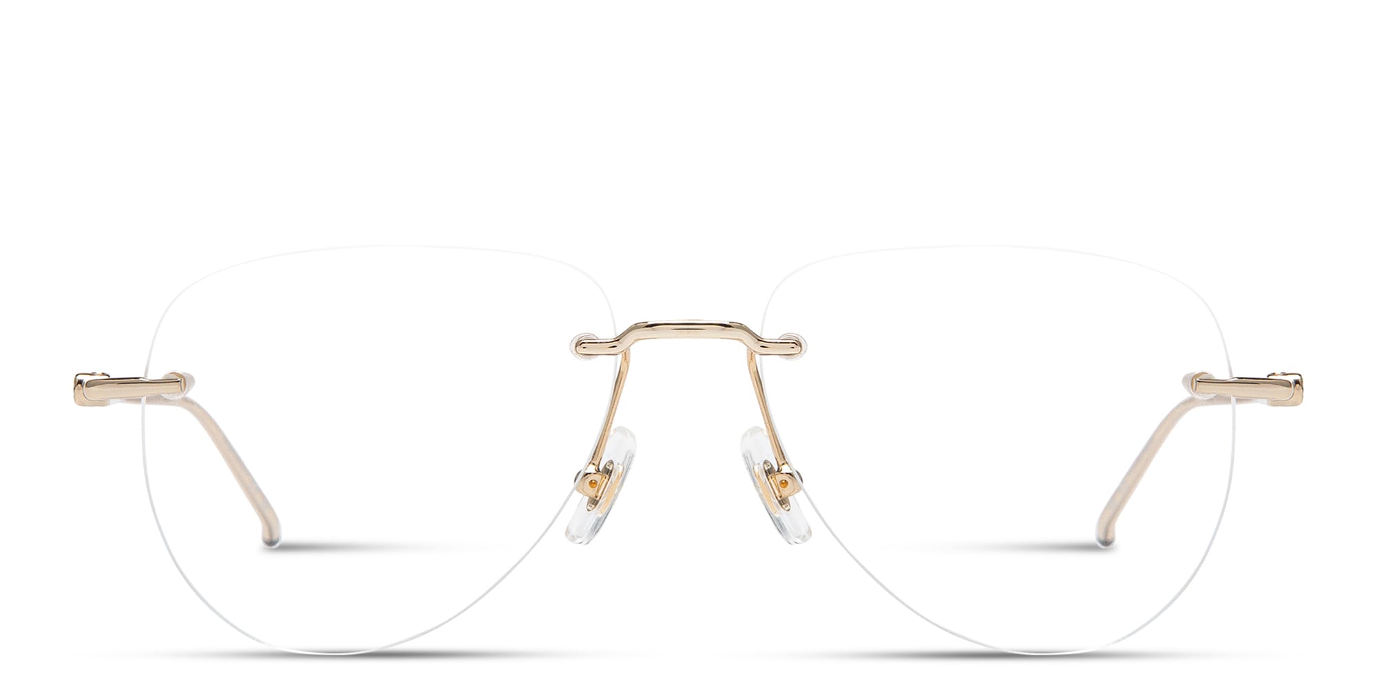 Shop MONTBLANC Rimless Pilot Eyeglasses in Gold online.
