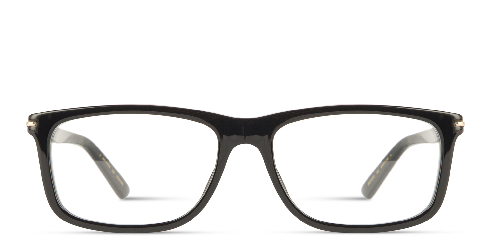 Shop GUCCI Wide Rectangle Eyeglasses in Black online.