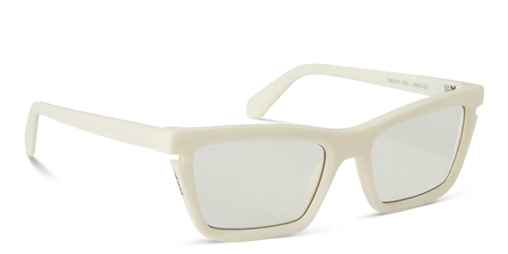 Shop OFF WHITE Style 50 Unisex Wide Cat-Eye Eyeglasses in White online.