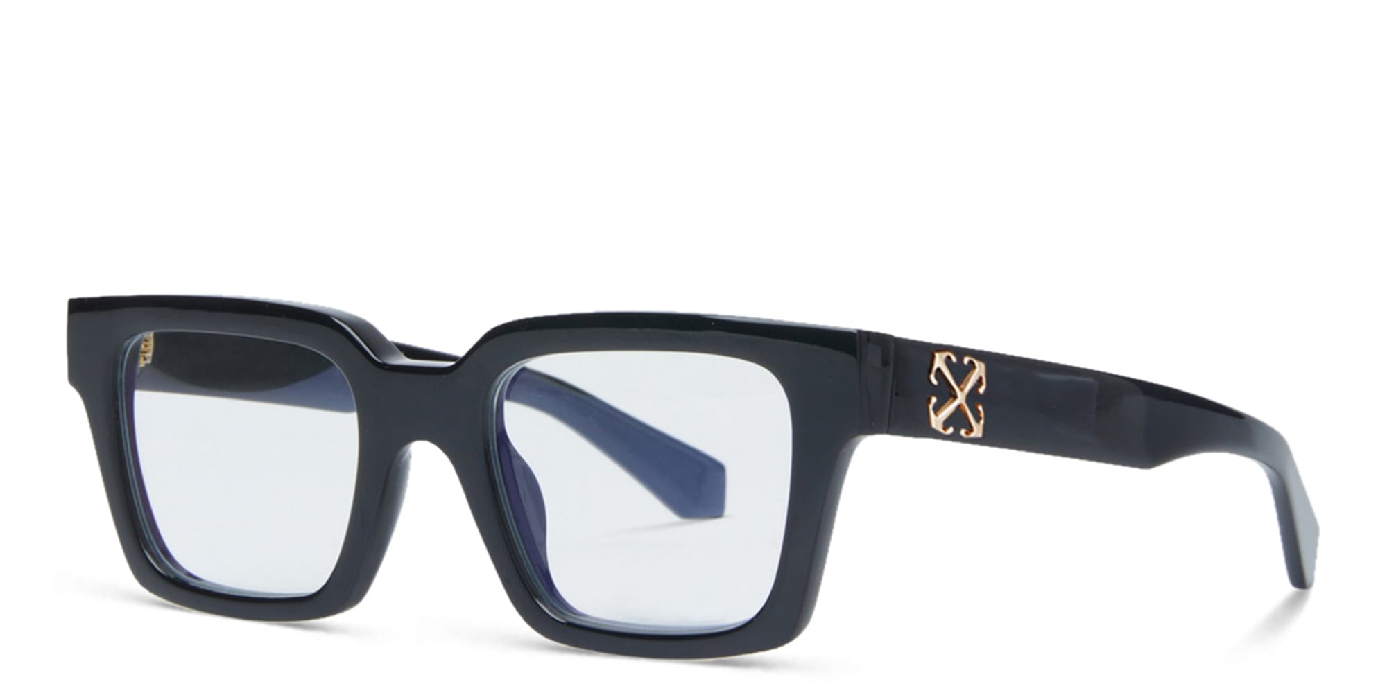 Shop OFF WHITE Style 72 Unisex Square Eyeglasses in Black online.