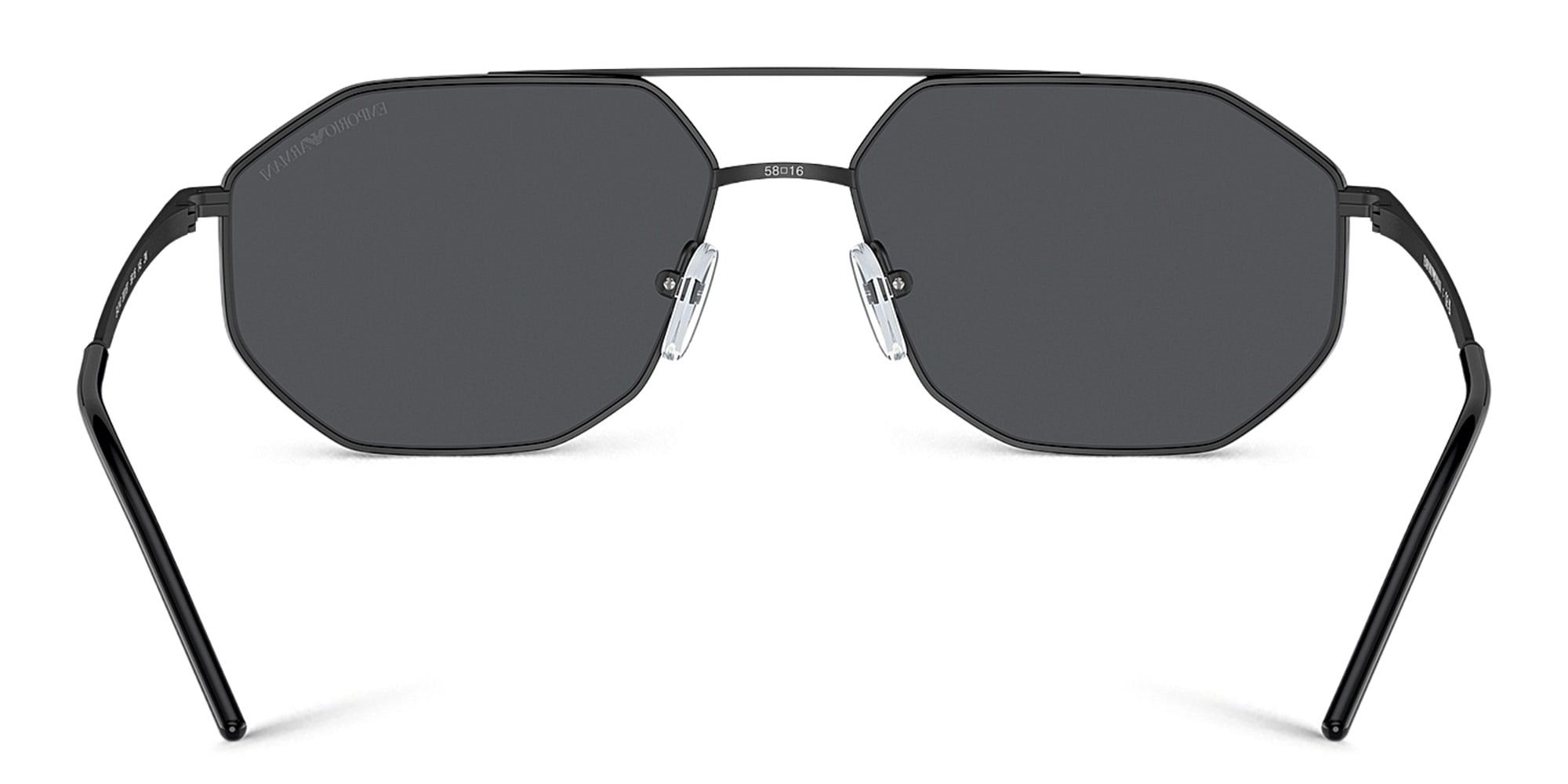 Shop Emporio Armani Irregular Sunglasses in Matte Black online.