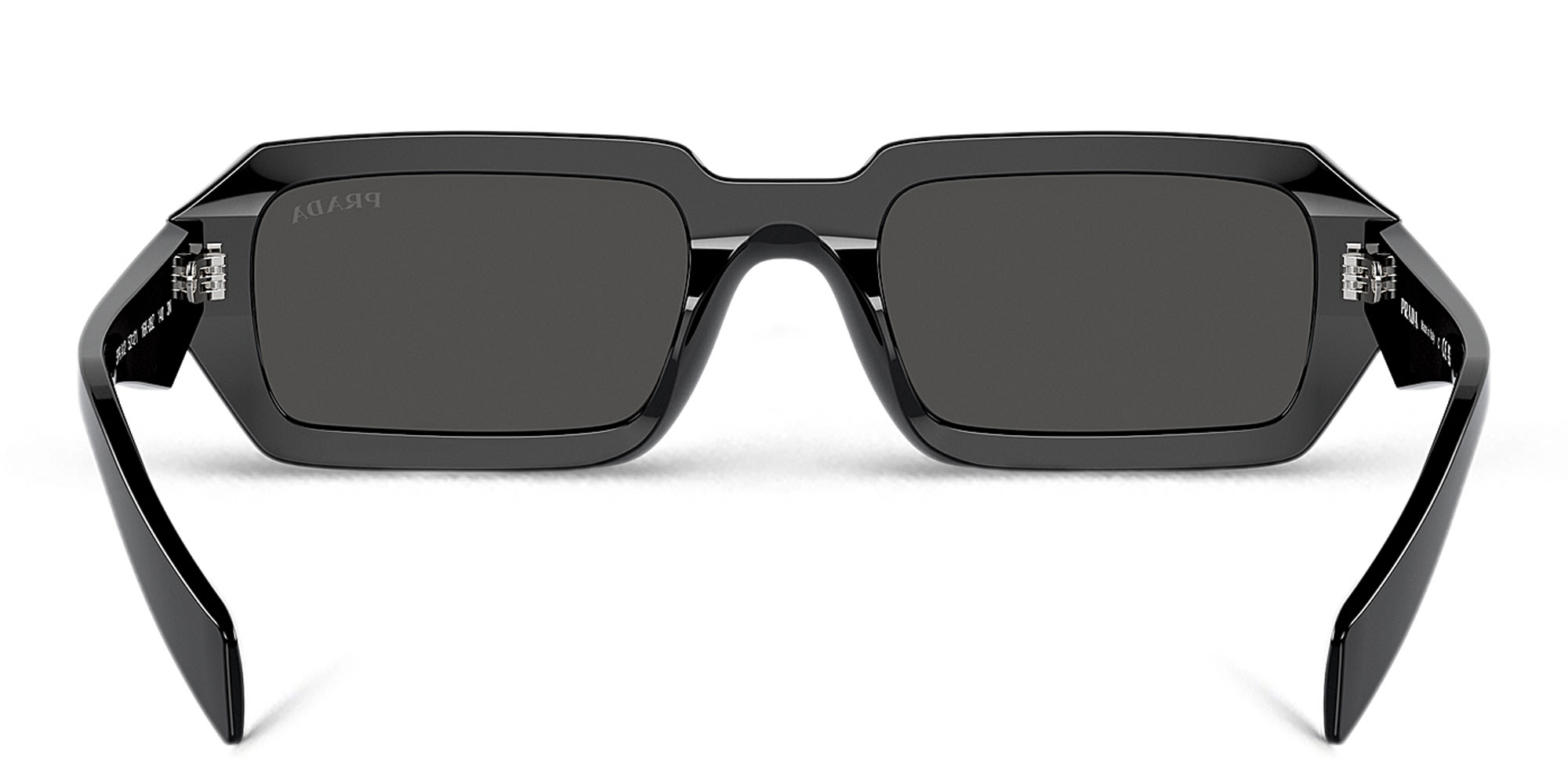 Shop PRADA Rectangle Sunglasses in Black online.