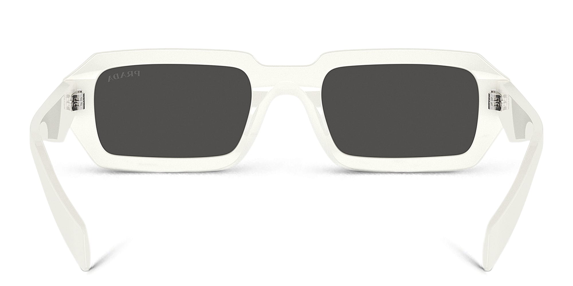 Shop PRADA Rectangle Sunglasses in White online.