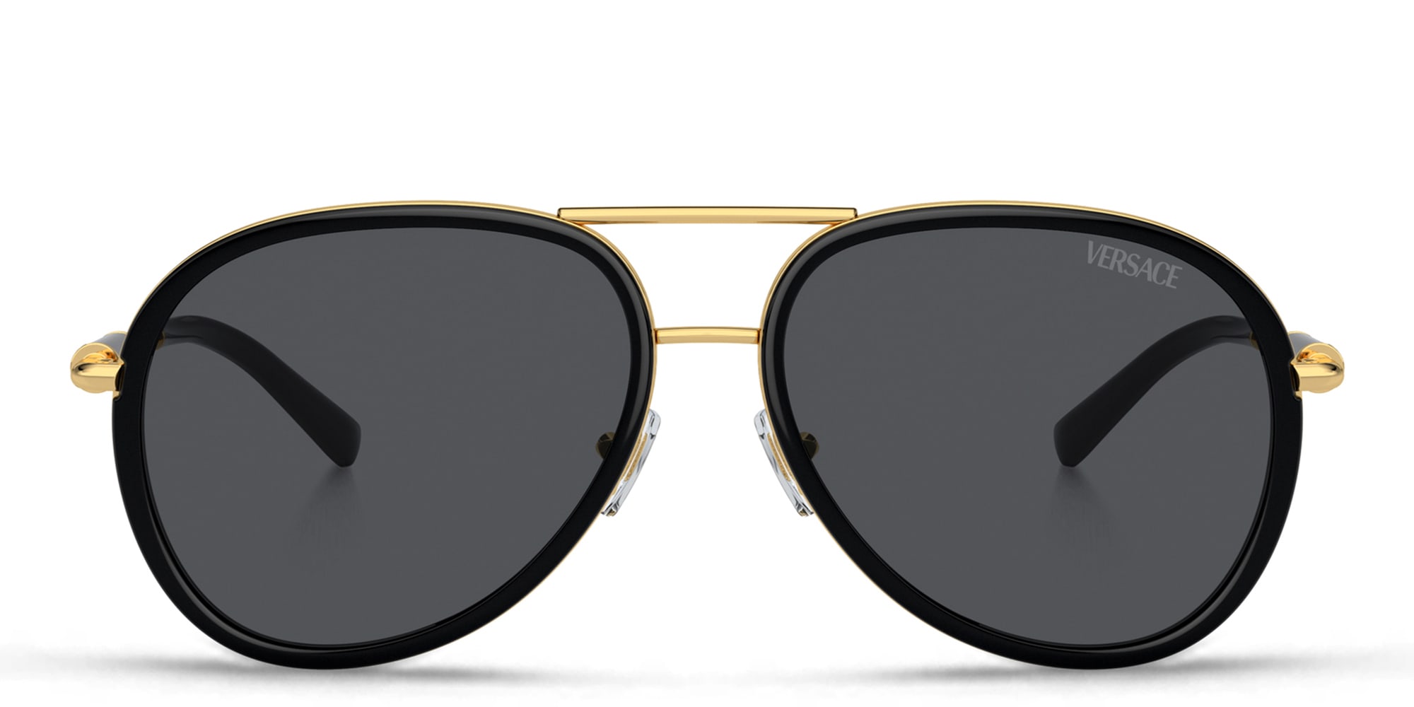 Shop VERSACE Unisex Pilot Sunglasses in Black online.