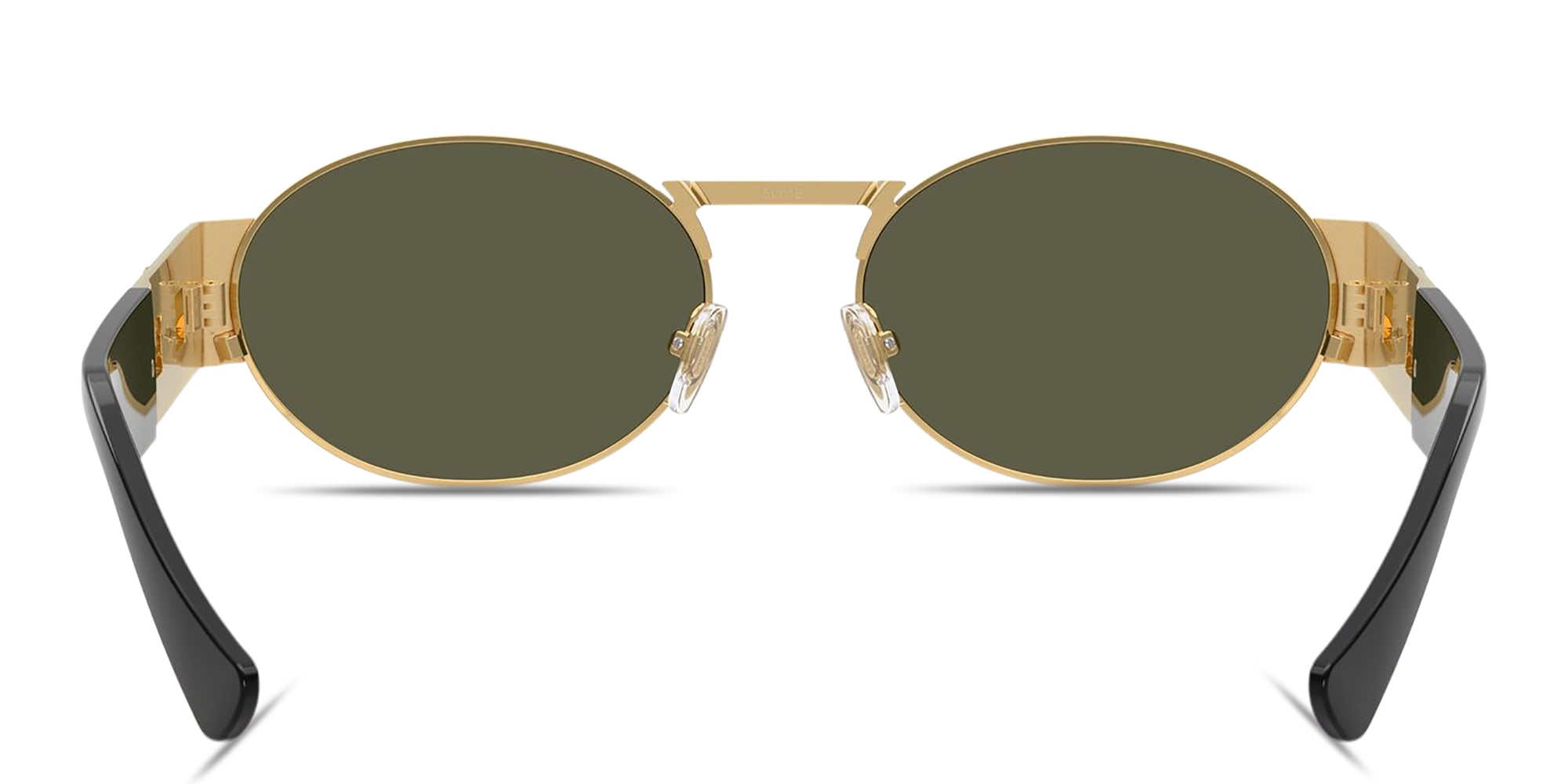 Shop VERSACE Medusa Deco Unisex Oval Sunglasses in Gold online.