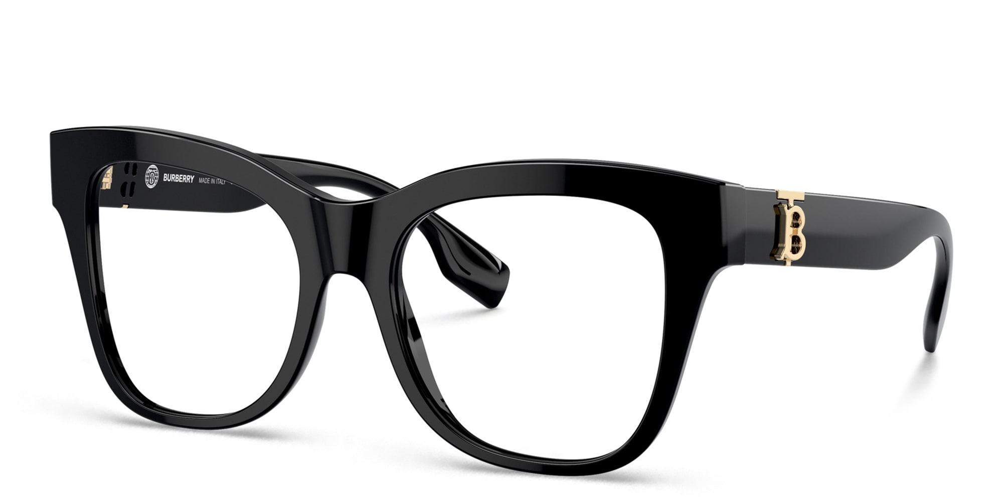 Shop BURBERRY Oversized Square Eyeglasses in Black online.