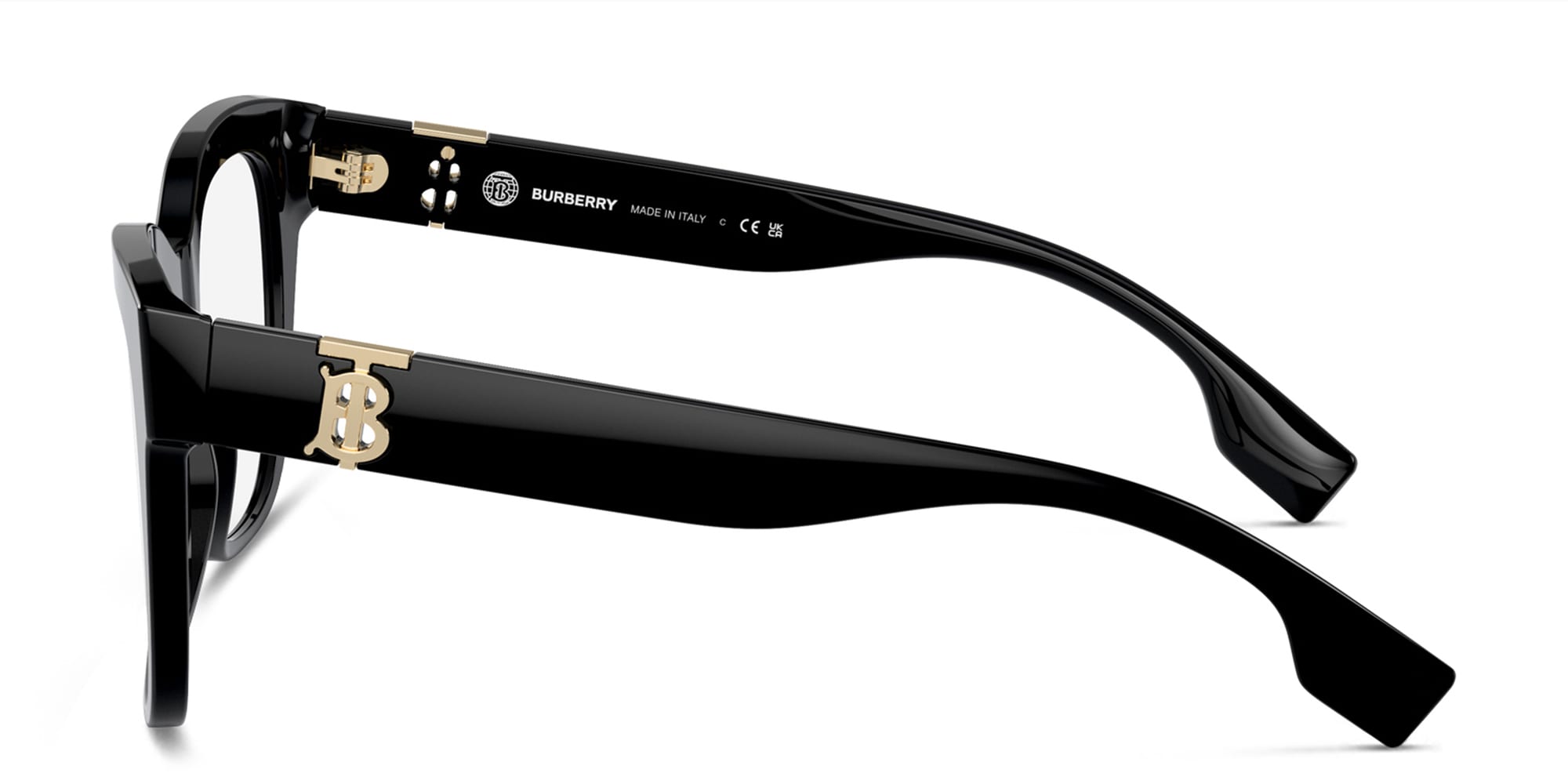 Shop BURBERRY Oversized Square Eyeglasses in Black online.