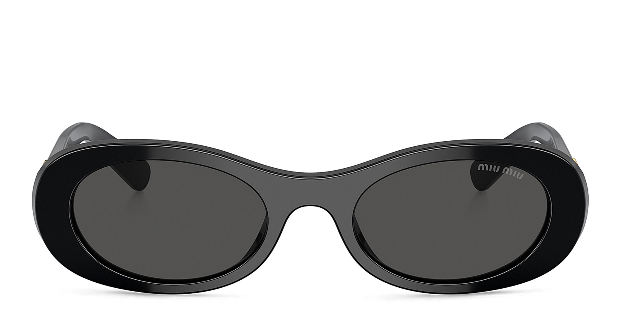 Shop MIU MIU Oval Sunglasses in Black online.