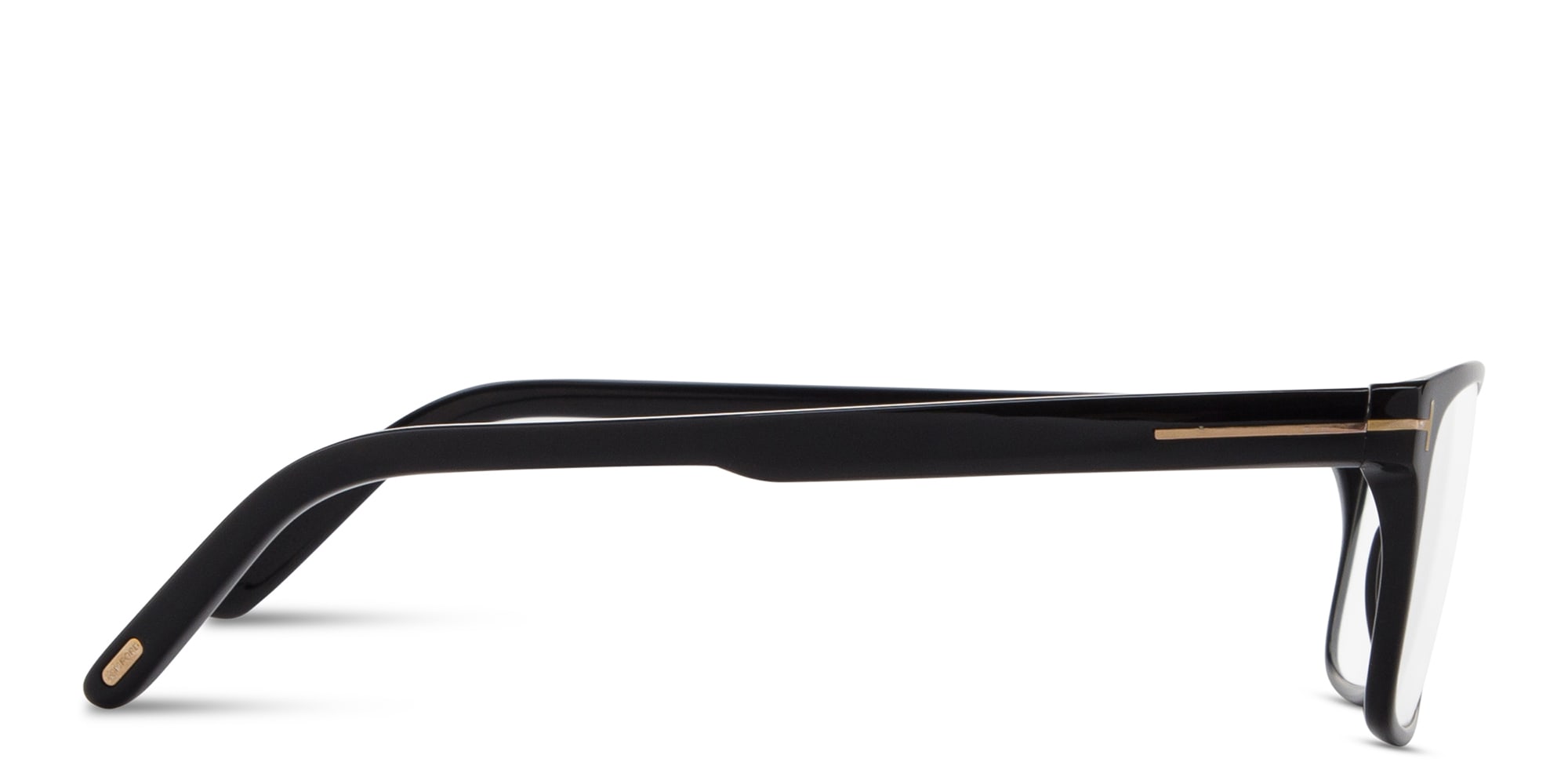 Shop TOM FORD Logo Rectangle Eyeglasses in Shiny Black online.