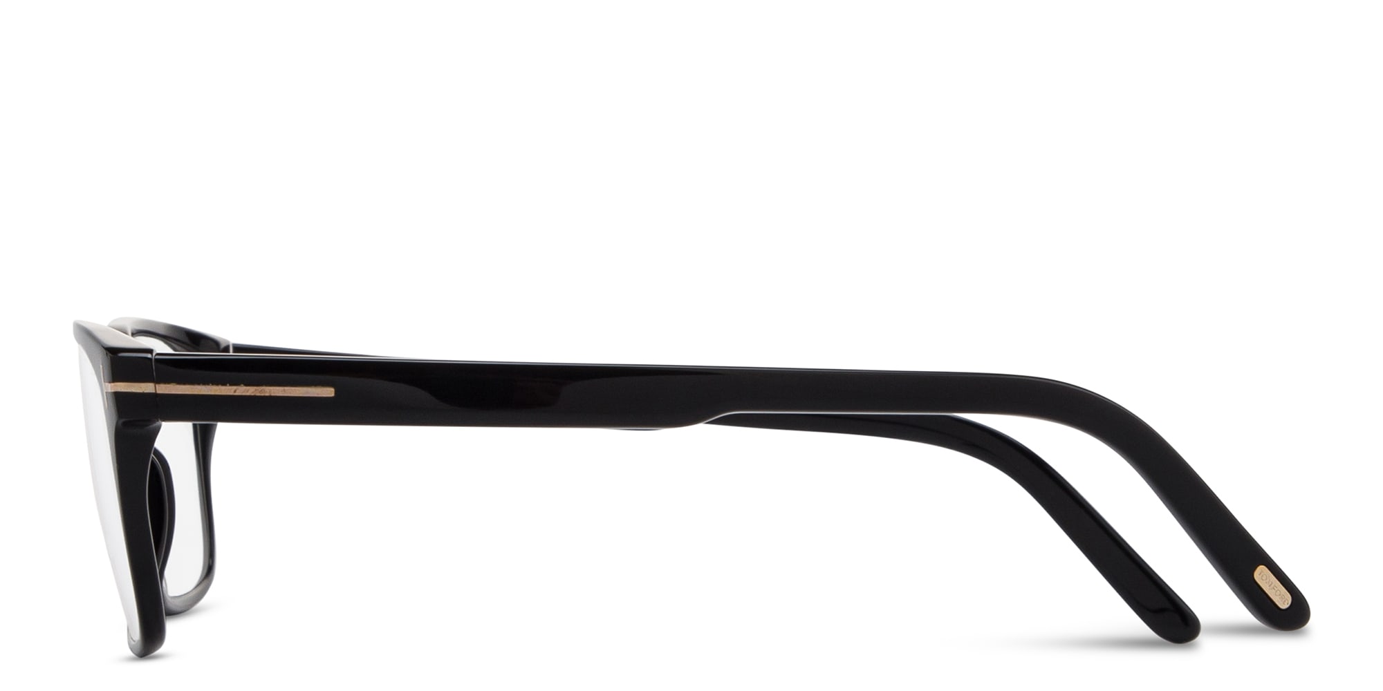 Shop TOM FORD Logo Rectangle Eyeglasses in Shiny Black online.
