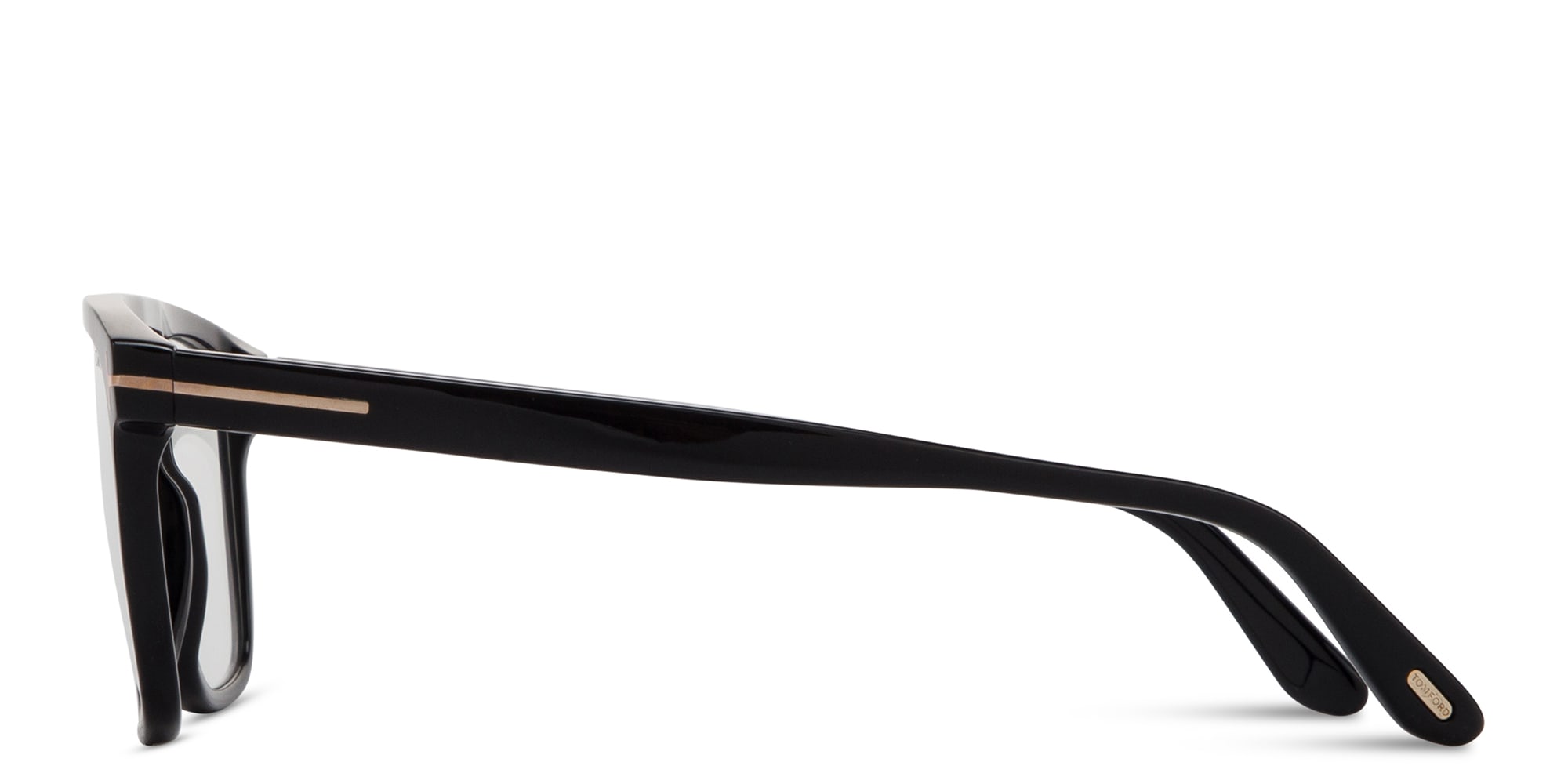 Shop TOM FORD Logo Square Eyeglasses in Shiny Black online.