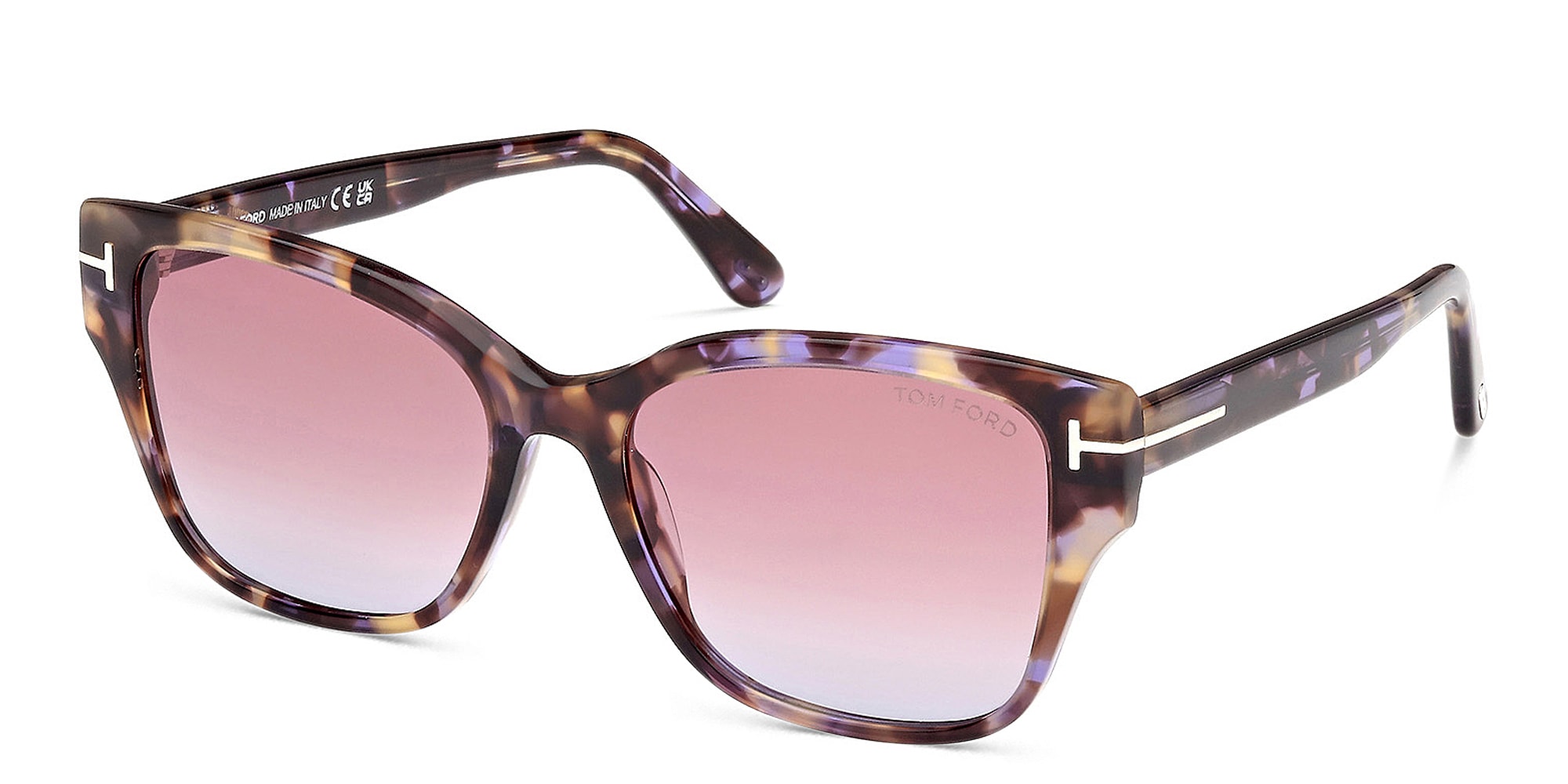 Shop TOM FORD Elsa Butterfly Sunglasses in Colored Havana online.