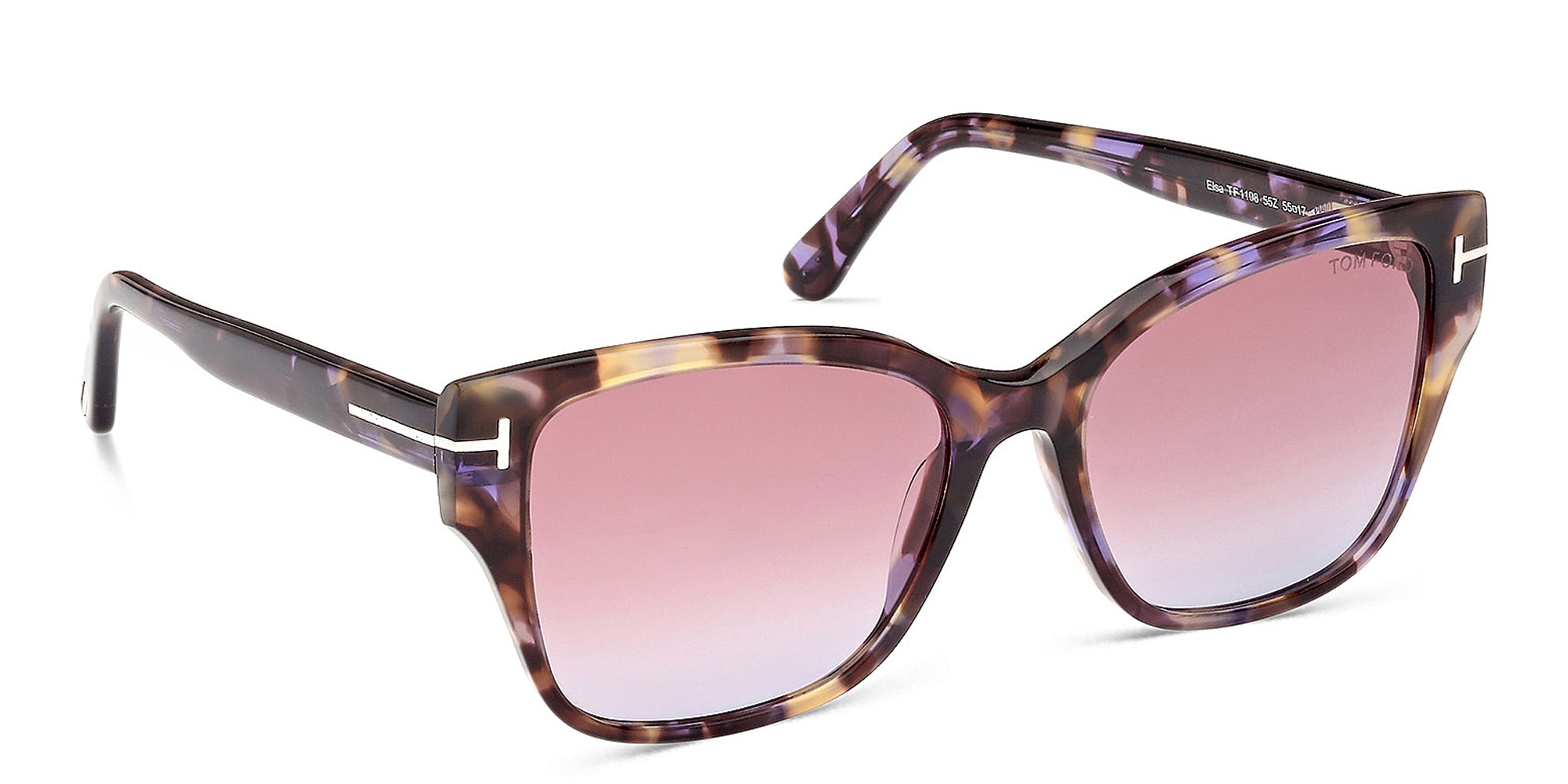 Shop TOM FORD Elsa Butterfly Sunglasses in Colored Havana online.