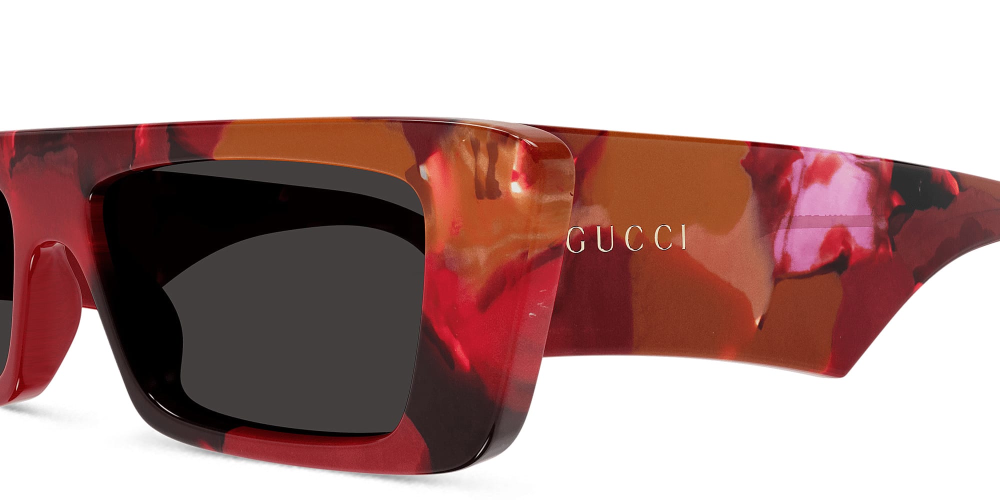 Shop GUCCI GUCCI Re-Ace Collection Prestige Unisex Rectangle Sunglasses in Red online.