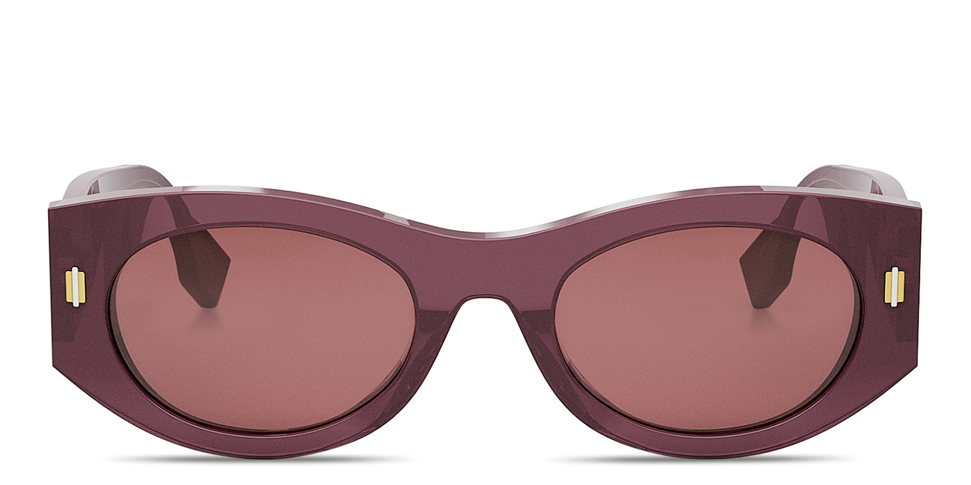 Shop FENDI Roma Oval Sunglasses in Purple online.