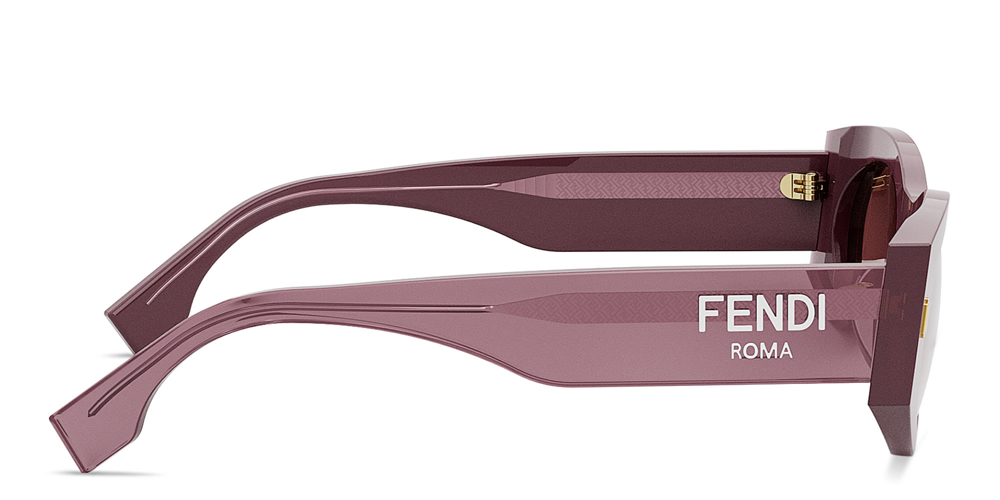 Shop FENDI Roma Oval Sunglasses in Purple online.