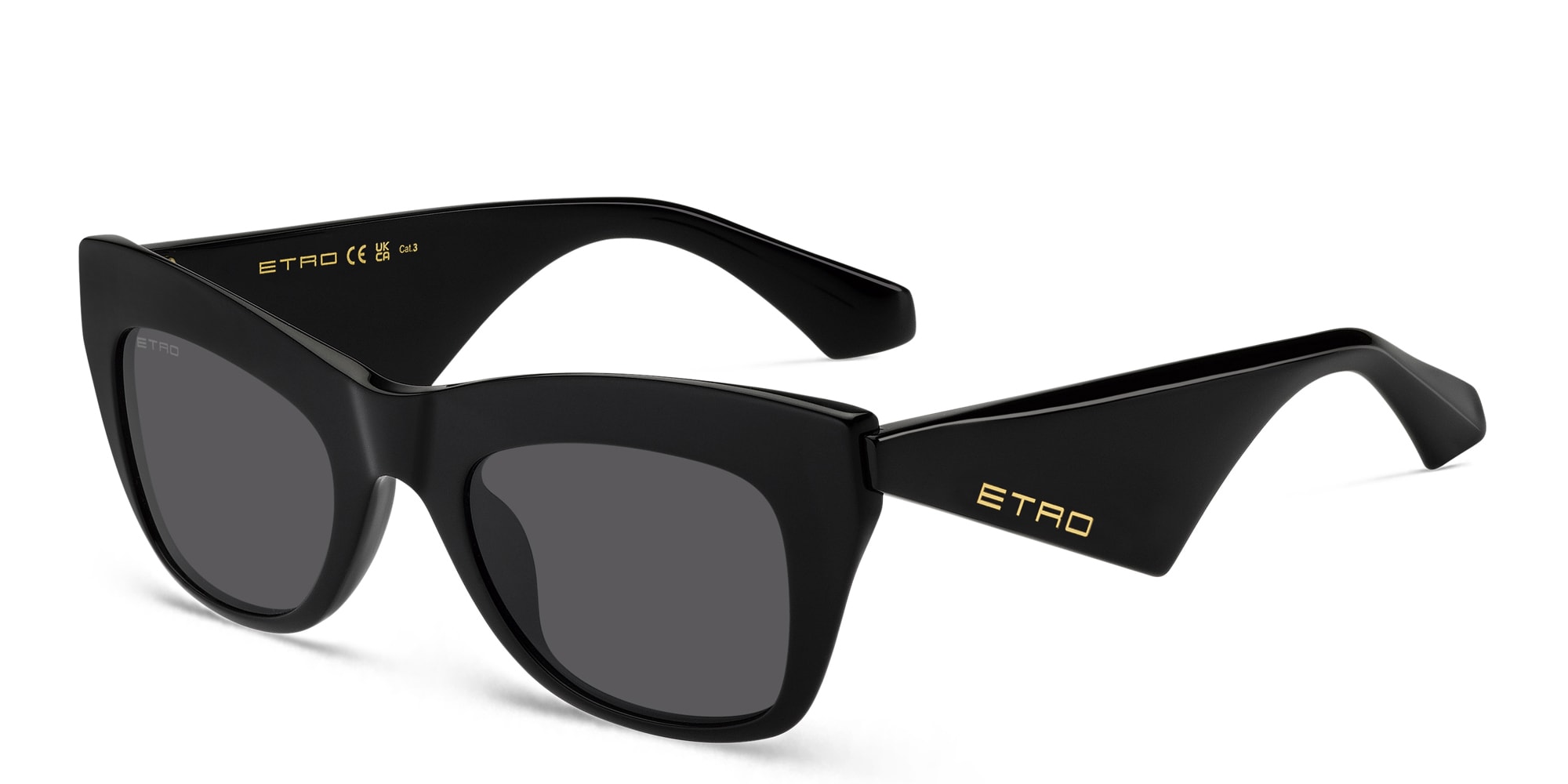 Shop ETRO Tailoring Cat-Eye Sunglasses in Black online.