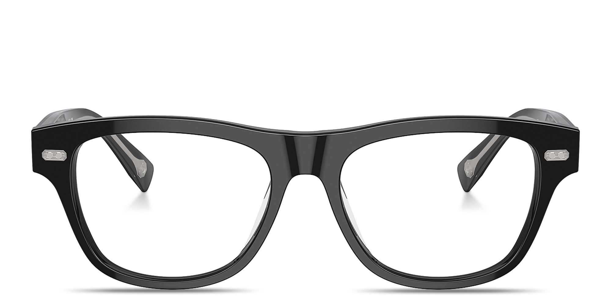 Shop BRUNELLO CUCINELLI Iconic Meridian Rectangle Eyeglasses in Black online.