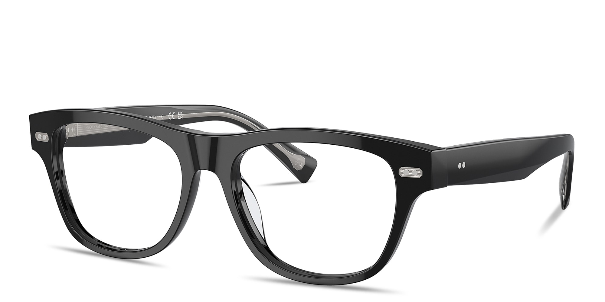 Shop BRUNELLO CUCINELLI Iconic Meridian Rectangle Eyeglasses in Black online.