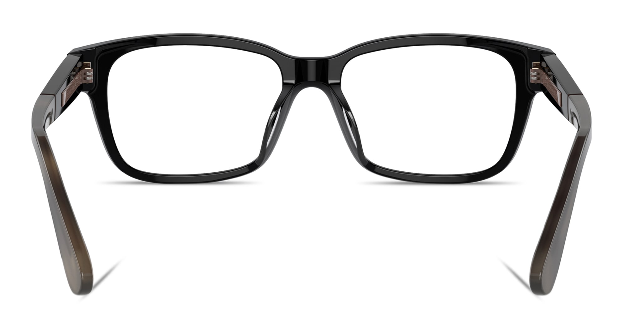 Shop BRUNELLO CUCINELLI Sartorial Sunset Unisex Rectangle Eyeglasses in Black online.