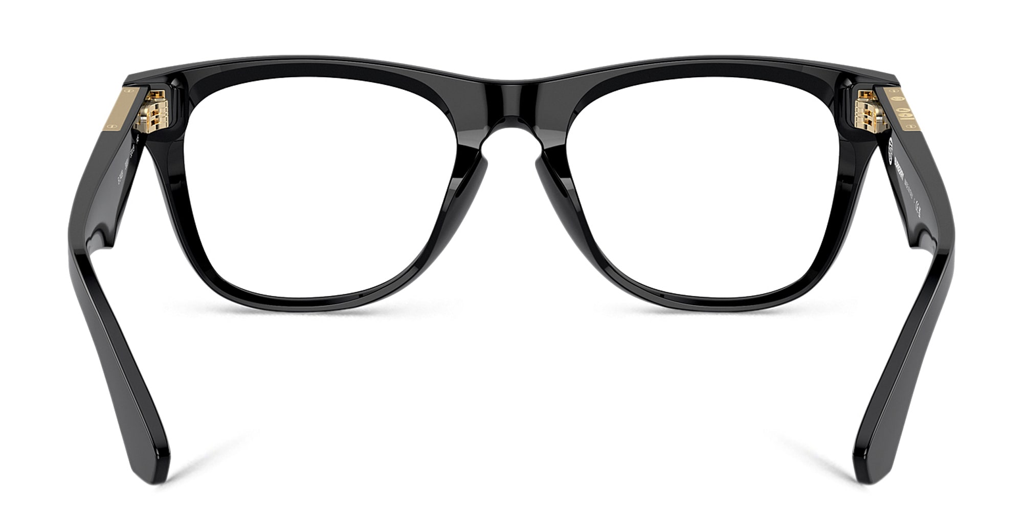 Shop BURBERRY Logo Square Eyeglasses in Black online.