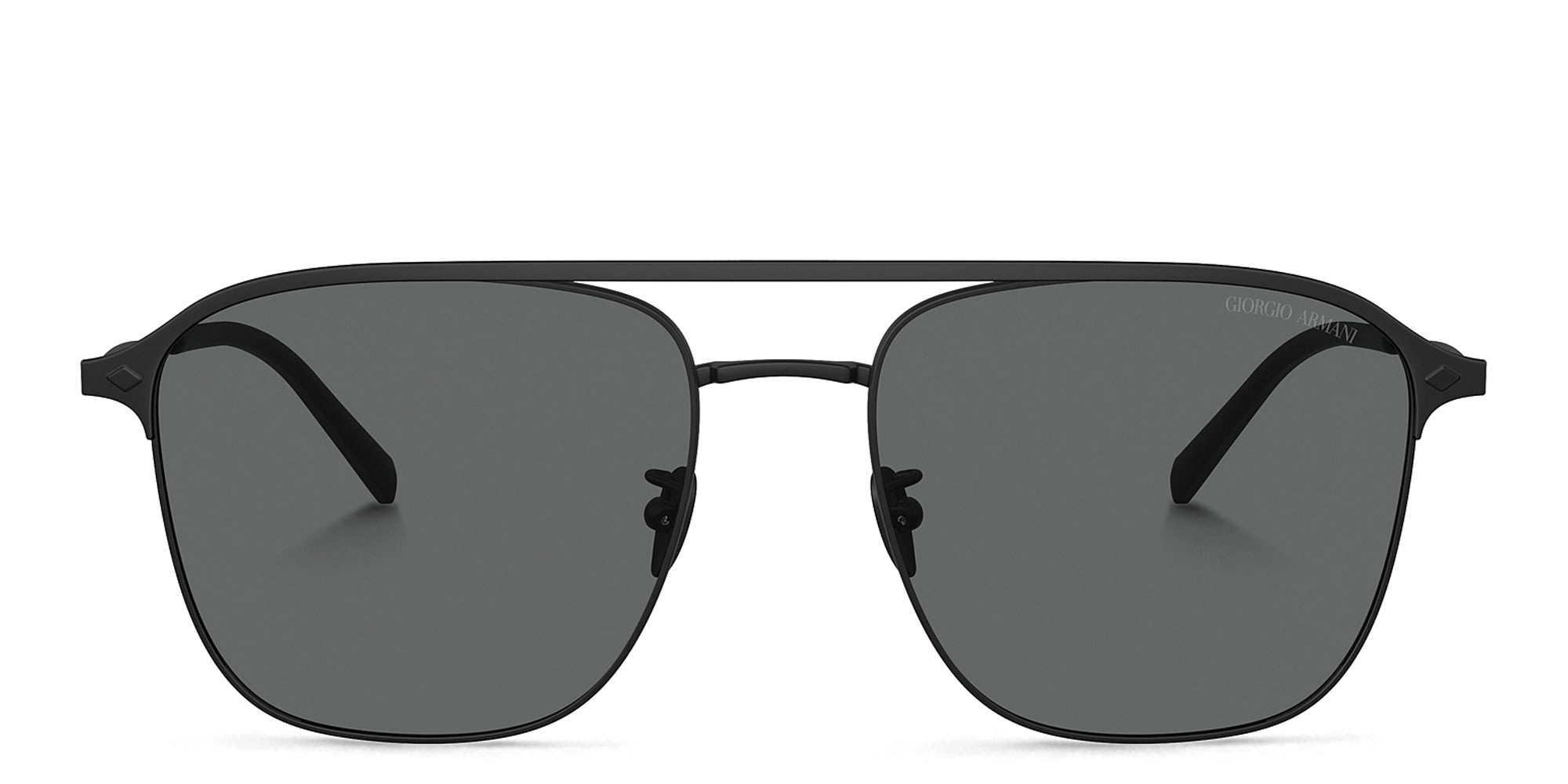Shop GIORGIO ARMANI Logo Square Sunglasses in Matte Black online.